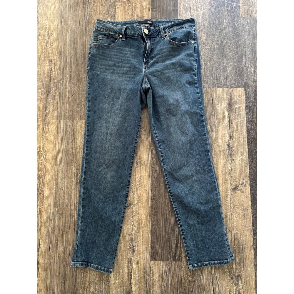 1822 Denim Womens Size 14 Slim Straight Leg Jeans Medium Wash Stretch‎ Blue